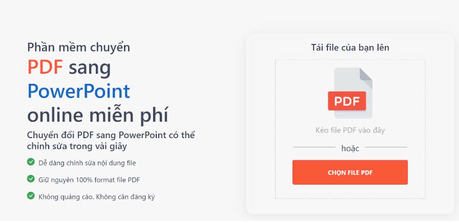 chuyển đổi file PDF sang PowerPoint bằng convert360.org miễn phí